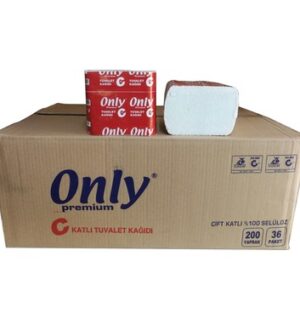 ONLY PREMİUM C KATLI C KATLAMA TUVALET KAĞIDI 200 YAPRAK KOLİ İÇİ 36 ADET ÇİFT KATLI 2 KATLI